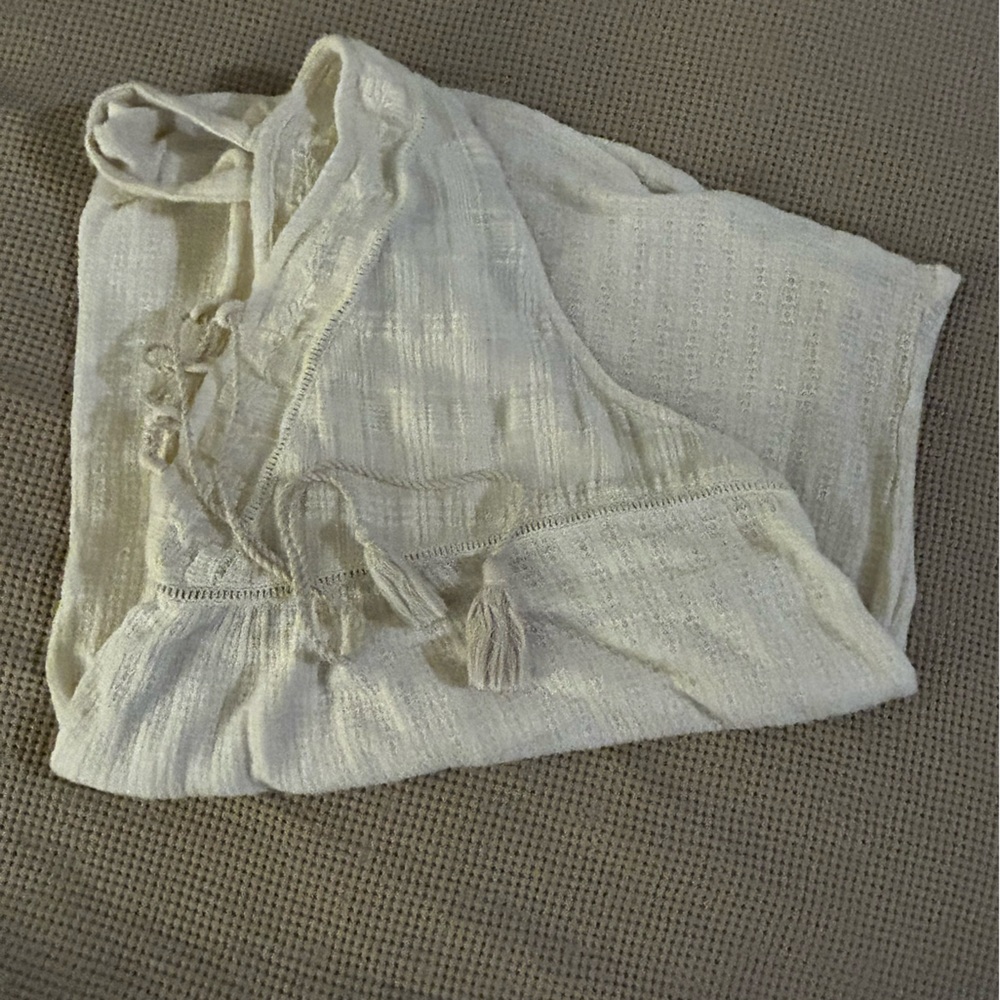 Lucky Brand Cream Sleeveless textured tank Top size 1X knit & woven - Picture 15 of 15